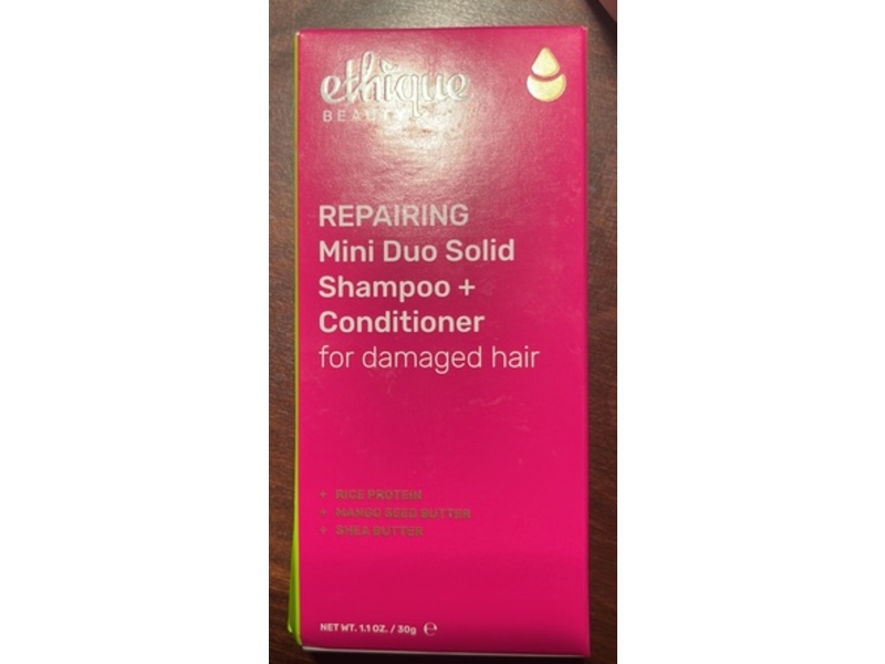Ethique Beauty Repairing Mini Duo Solid Shampoo + Conditioner, 1.1 oz/30 g