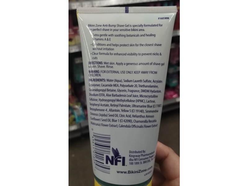 Bikini Zone Anti Bump Shave Gel, 5 oz/141 g, Pack Of 3