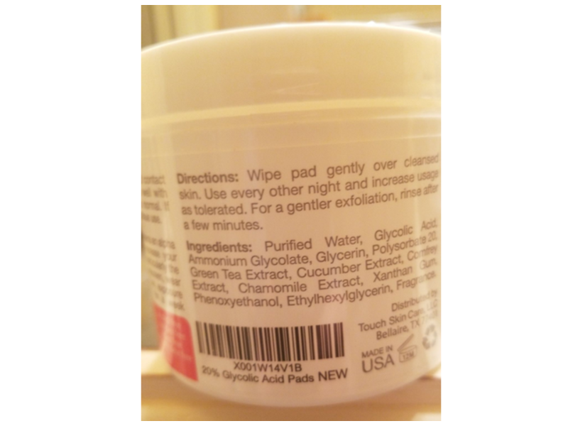 Touch 20% Glycolic Acid Pads, 50 Count