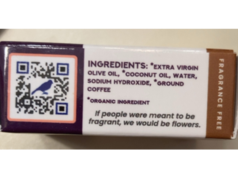 Canary Whiskers Natural Bar Soap, Ground Coffee, 1.0 oz/28 g