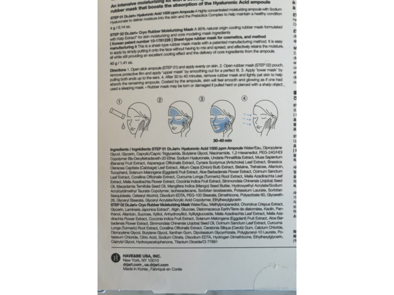 Dr.Jart+ Cryo Rubber Kit, 2 Step Moisturizing Hyaluronic Acid