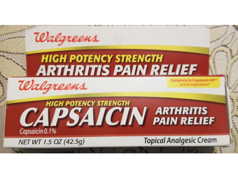 Walgreens Capsaicin Arthritis Pain Relief, High Potency Strength, 1.4 oz/42.5 g