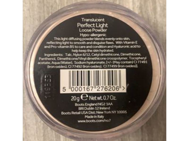 No7 Translucent Perfect Light Loose Powder, 0.7 oz/20 g