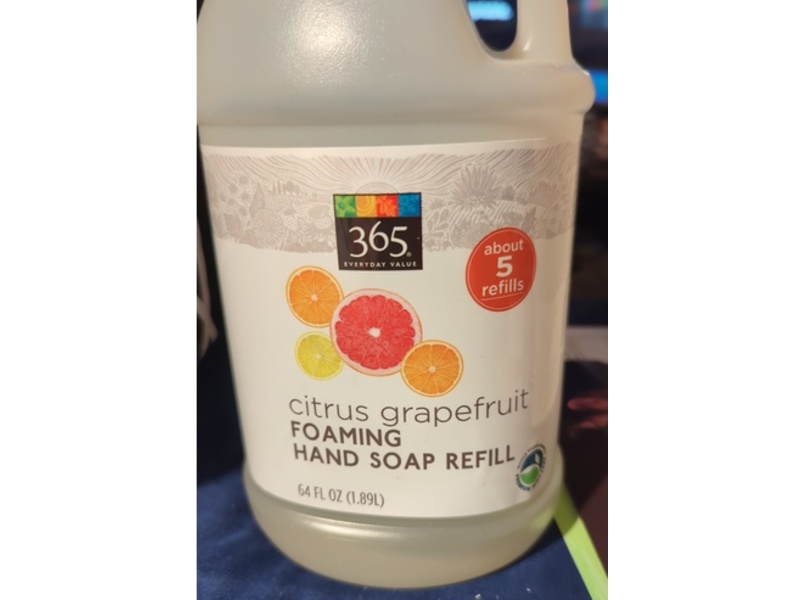 365 Everyday Value Foaming Hand Soap Refill, Citrus Grapefruit, 64 fl oz/1.89 L