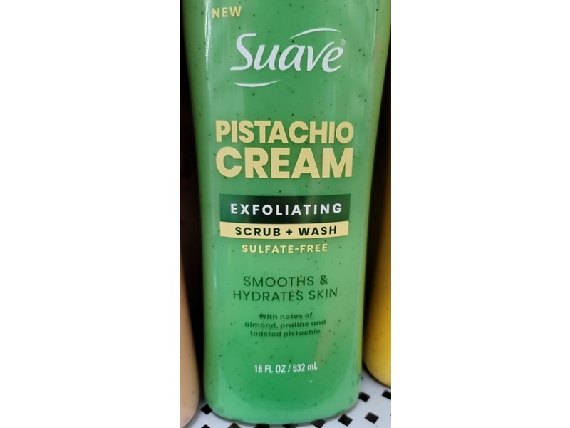 Suave Exfoliating Scrub + Wash, Pistachio Cream, 18 fl oz/532 mL