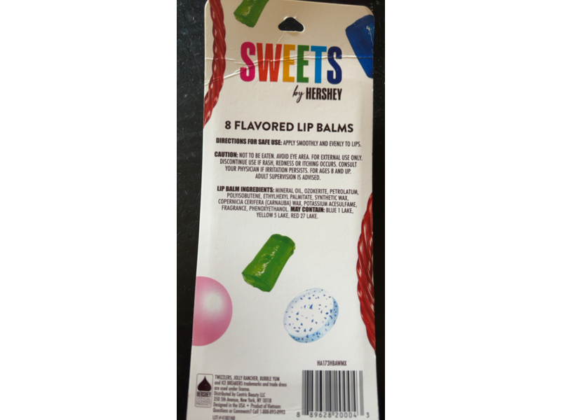 Sweets By Hershey Flavored Lip Balm, 0.96 oz/27.2 g, 8 Count