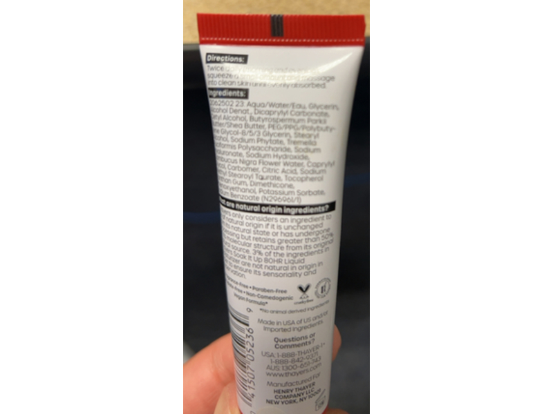 Thayers Soak It Up Liquid Moisturizer, Snow Mushroom + Hyaluronic Acid + Shea Butter, 1.0 fl oz/30 mL