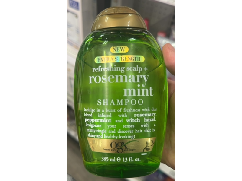 OGX Refreshing Scalp+ Shampoo, Rosemary Mint, 13 fl oz/385 mL