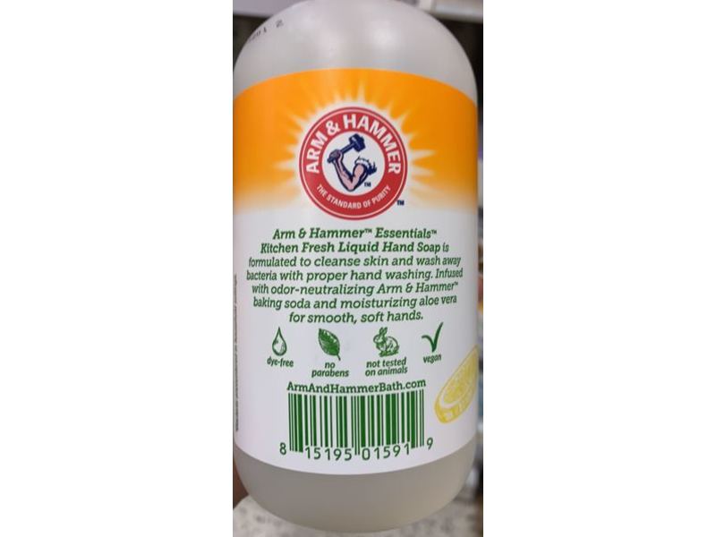 Arm & Hammer Essentials Liquid Hand Soap, Orange Citrus, 14 fl oz/414 mL