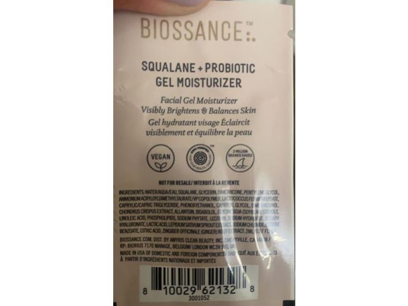 Biossance Squalane + Probiotic Gel Moisturizer, 1.69 oz /50 mL