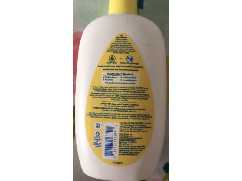 Johnsons Head-To-Toe Extra Moisturizing Baby Cream, 15 oz/425 g