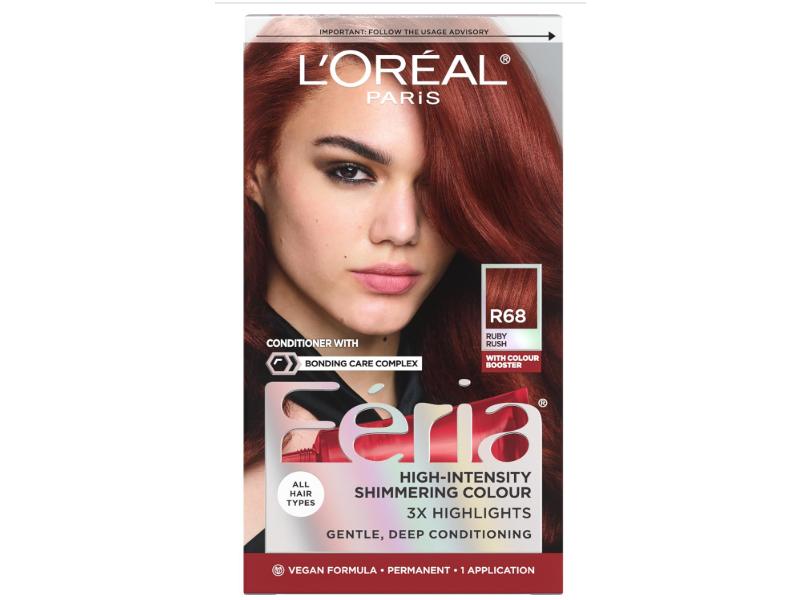 L'Oréal Paris Feria High Intensity Shimmering Color, R68 Ruby Rush, 1 Application
