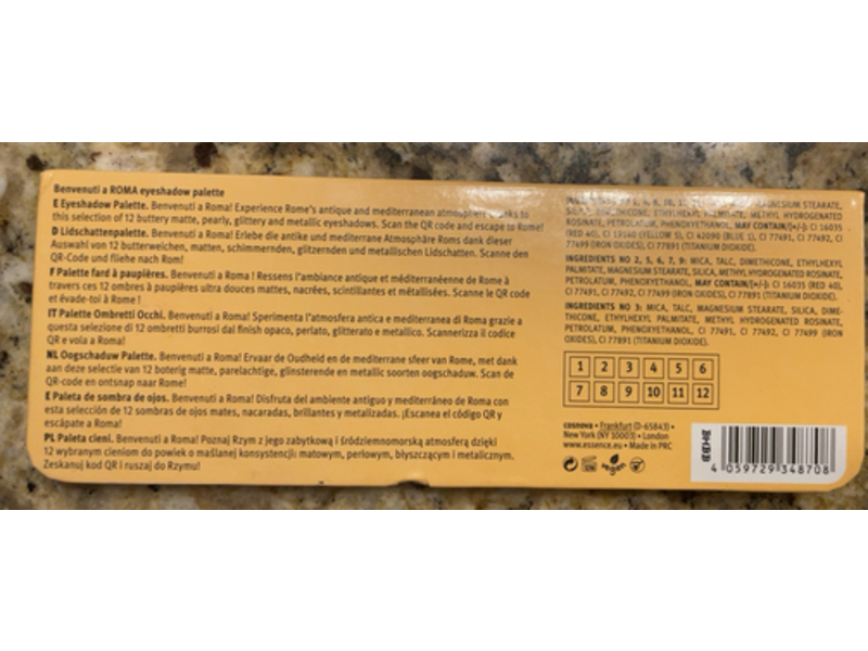 Essence Eyeshadow Palette, Benvenuti a Roma, 0.46 oz/13.2 g