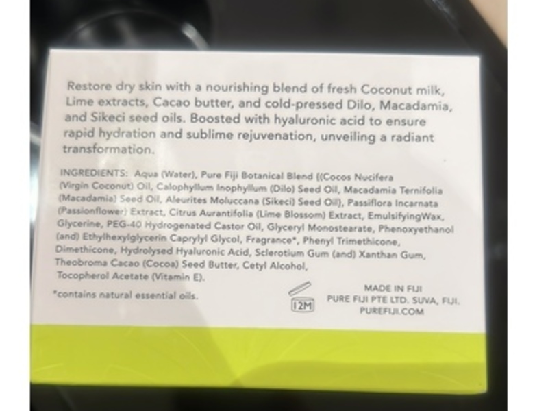 Pure Fiji Nourishing Body Butter, Coconut Lime Blossom, 6.76 fl oz/200 mL