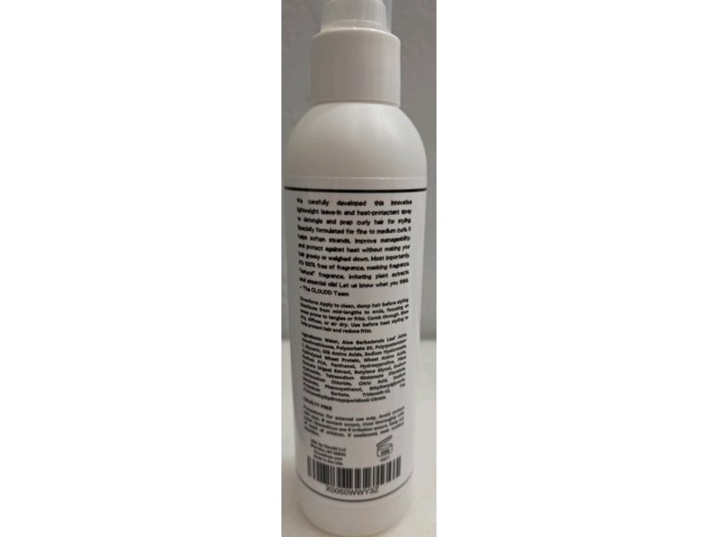 Cloudd Lightweight Curl Detangler + Heat Primer, Fragrance Free, 6 fl oz/180 mL