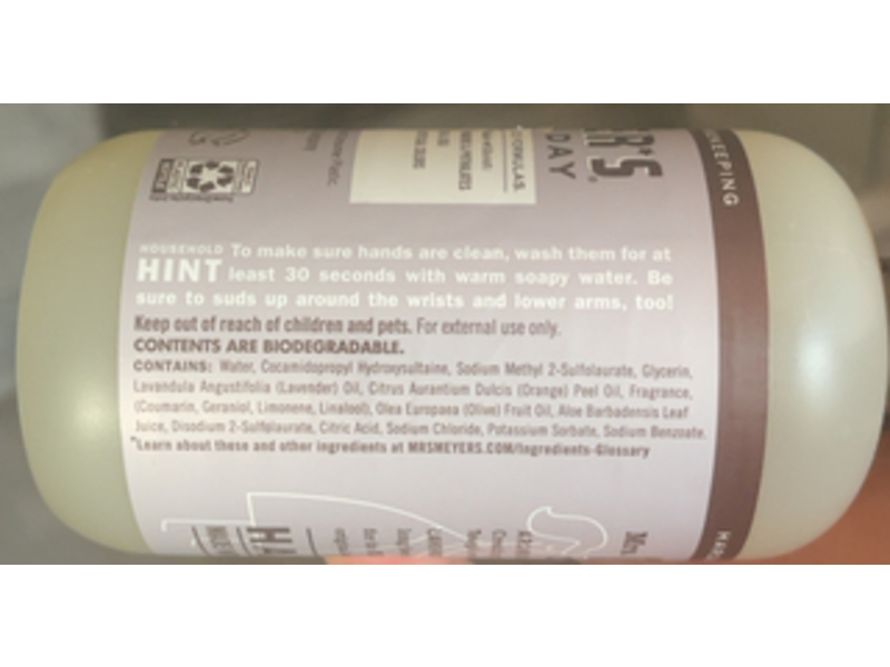 Mrs. Meyers Clean Day Hand Soap, Lavender Scent, 12.5 fl oz/370 mL
