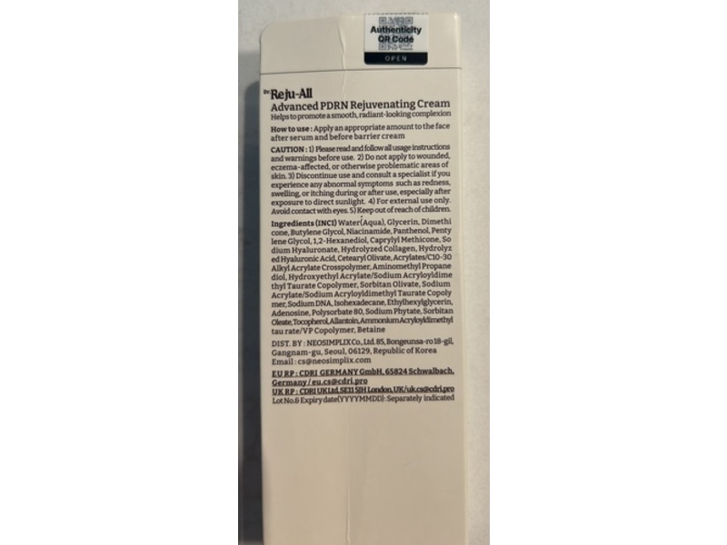 Dr. Reju-All Advanced PDRN Rejuvenating Cream, 0.68 fl oz/20 mL