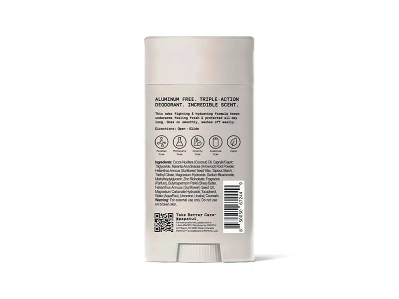 Papatui Deodorant, Lush Coconut, 2.6 oz/73 g