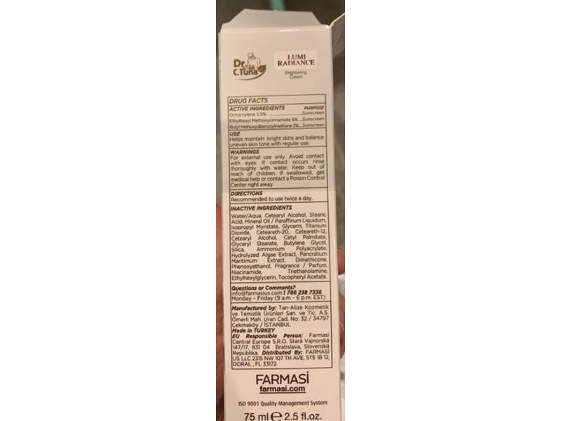 Dr. C. Tuna Lumi Radiance Brightening Cream, SPF 22, 2.5 fl oz/75 mL