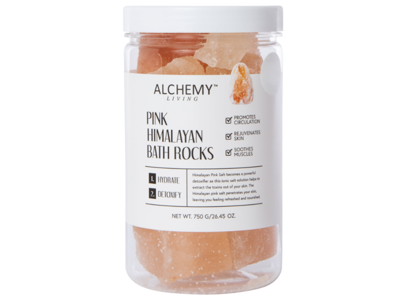Alchemy Living Pink Himalayan Bath Rocks, Sweet Vanilla & Rose Fragrance, 26.45 oz/750 g