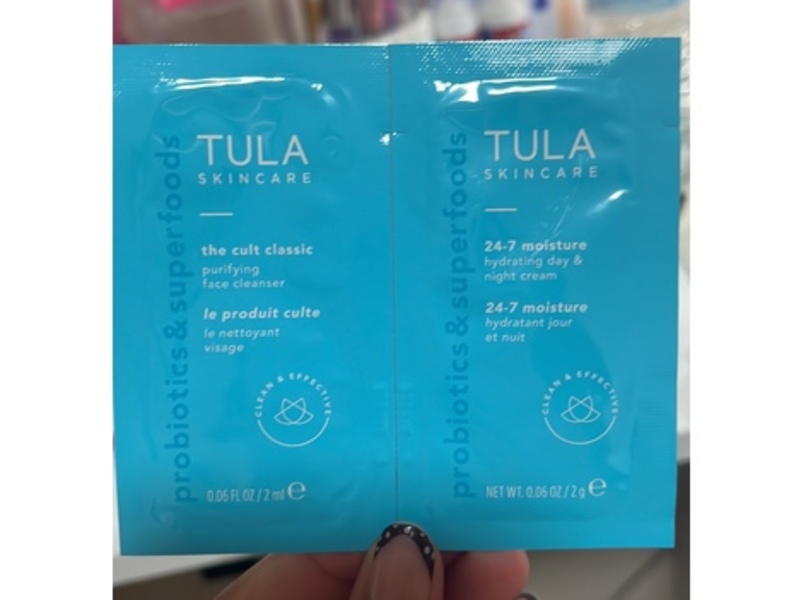 Tula Skincare The Cult Classic Facial Cleanser + 24-7 Moisture, 0.06 fl oz/2 mL