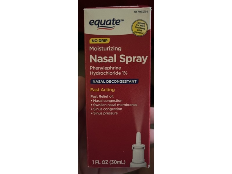 Equate Moisturizing Nasal Spray, Nasal Decongestant, 1 fl oz/30 mL