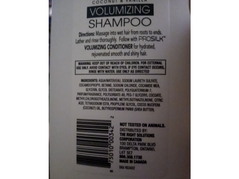 Prosilk Salon Volumizing Shampoo, Coconut & Vanilla, 15 fl oz/443 mL