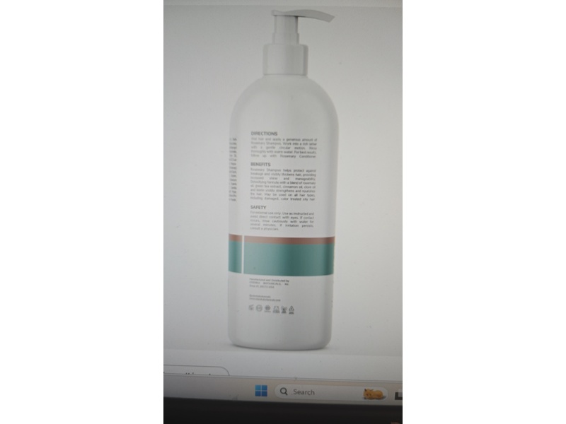 Edenika Botanicals Rosemary Shampoo, Green Tea, Cinnamon, Clove, Biotin, 16 fl oz/473 mL