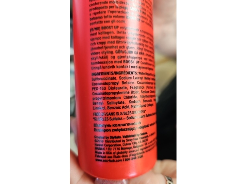 Sexy Hair Big Boost Up Volumizing Shampoo, Collagen, 10.1 fl oz/300 mL
