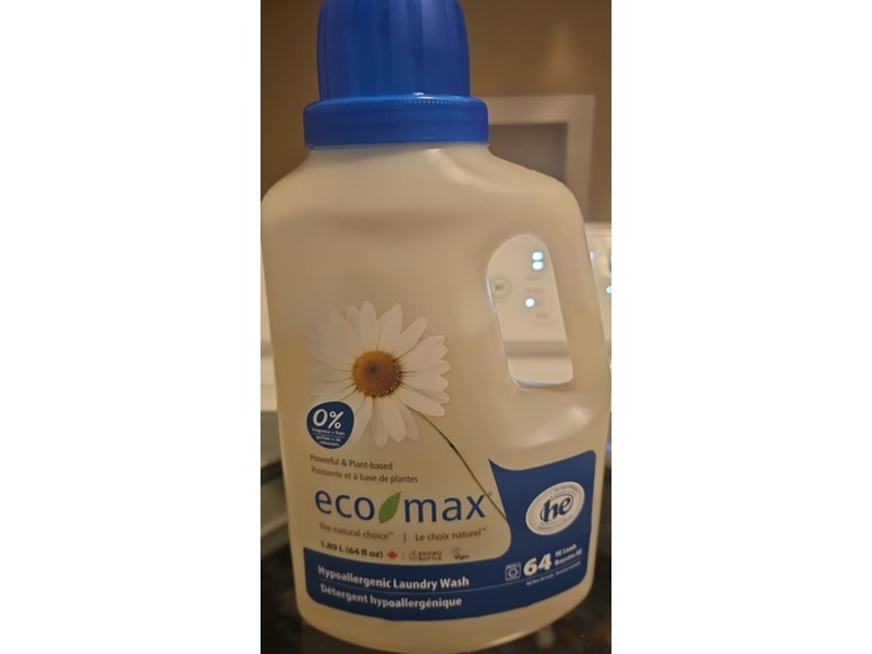 Eco-Max Hypoallergenic Laundry Detergent, 64 Loads, 64 fl oz/1.89 L