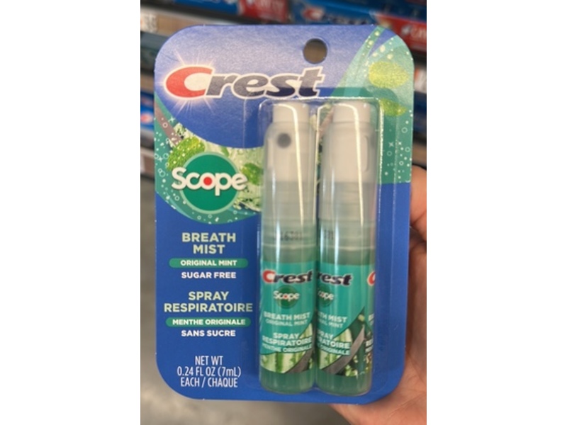 Crest Scope Breath Mist, Original Mint, 0.24 fl oz/7 mL, Pack Of 2