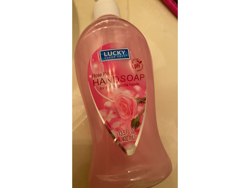 Lucky Super Soft Hand Soap, Rose Petals, 13.5 fl oz/400 mL, Pack Of 12