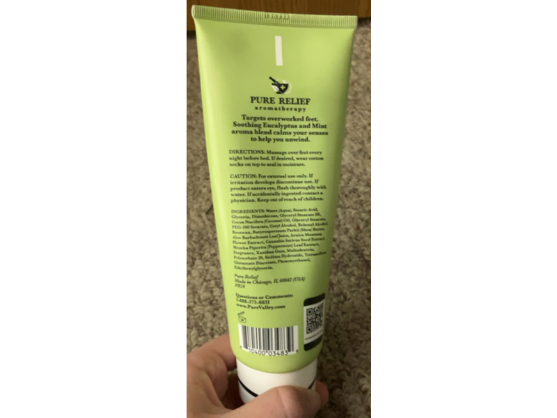 Pure Relief Stress Relaxation Foot Balm, Eucalyptus & Mint, 8 oz/227 g