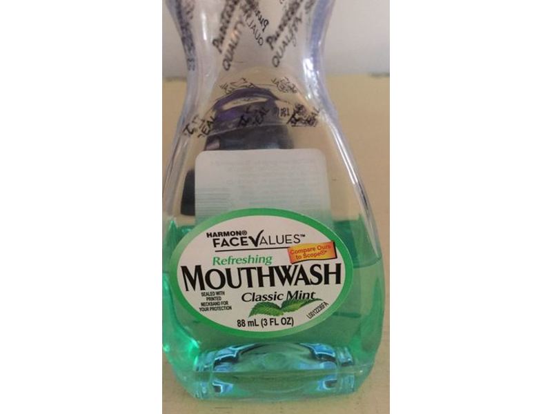 Harmon Face Values Refreshing Mouthwash, Classic Mint, 3 fl oz/88 mL