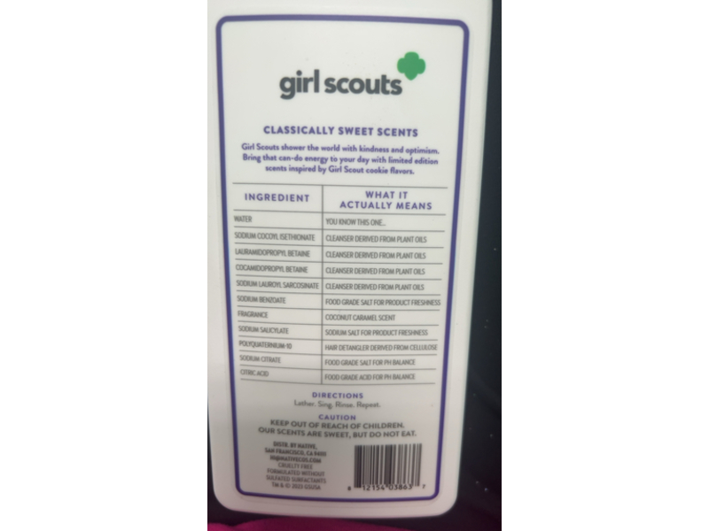 Native Girl Scouts Moisturizing Shampoo, Coconut Caramel, 16.5 fl oz/487 mL