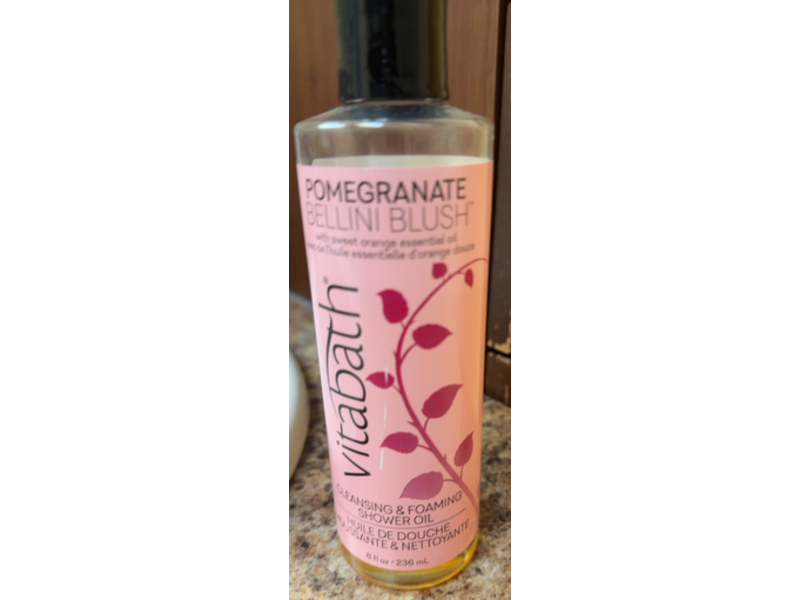 Vitabath Cleansing & Foaming Shower Oil, Pomegranate Bellini Blush, 8 fl oz/236 mL