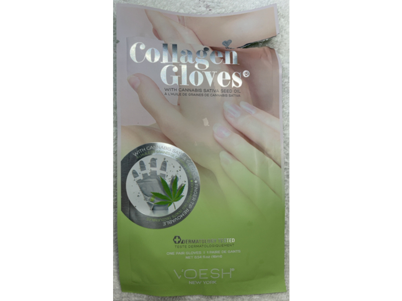 Voesh Collagen Gloves, Cannabis Sativa Seed Oil,0.54 fl oz/16 mL, 1 Pair