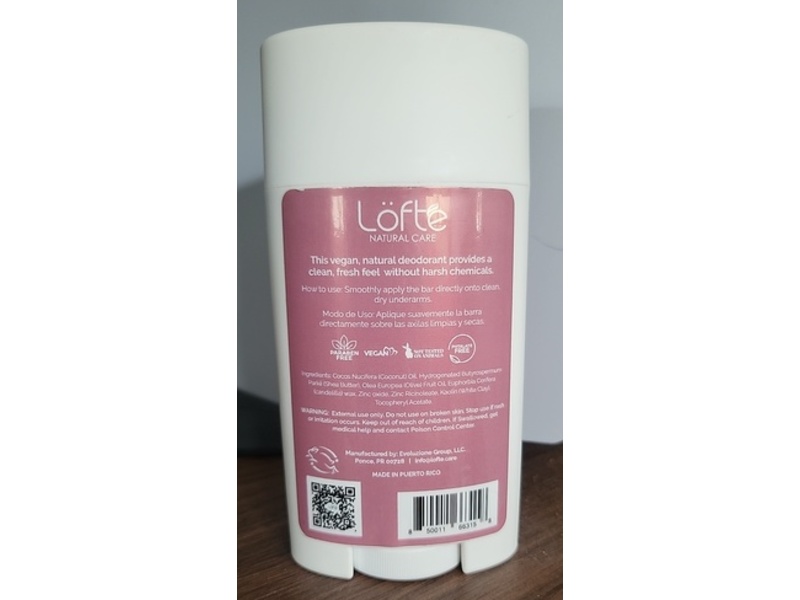 Lofte Natural Care Natural Deodorant, 2.5 oz/71 g