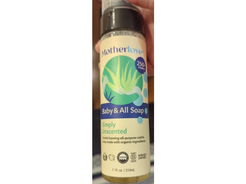 Motherlove Baby & All Soap, Simply Unscented, 7.1 fl oz/210 mL