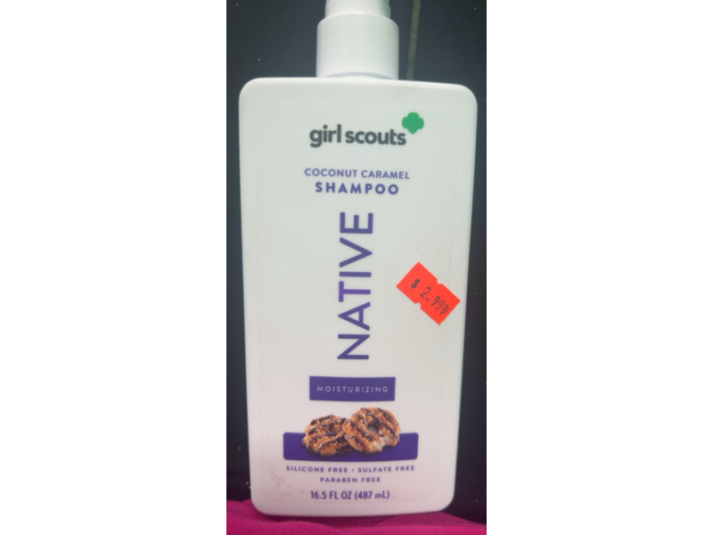 Native Girl Scouts Moisturizing Shampoo, Coconut Caramel, 16.5 fl oz/487 mL