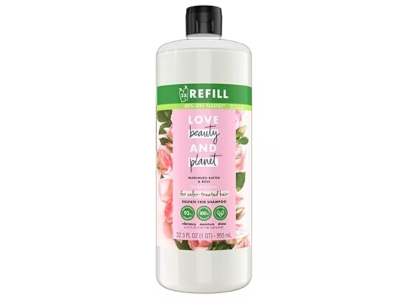 Love Beauty & Planet Color-Treated Hair Shampoo, Murumuru Butter & Rose, 32.2 fl oz/955 mL