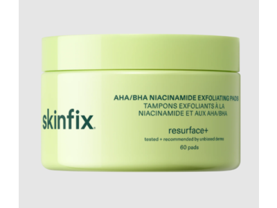 Skinfix Resurface+ Exfoliating Pads, AHA/BHA Niacinamide, 60 Count