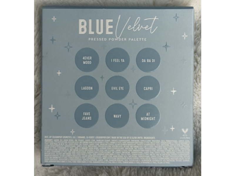 Colourpop Pressed Powder Eyeshadow Palette, Blue Velvet, 0.30 oz/9 g