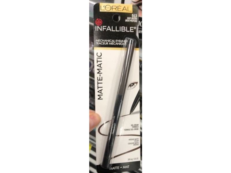 L'Oreal Paris Infallible Matte-Matic Mechanical Eyeliner, 513 Deep Brown, 0.008 oz/240 g