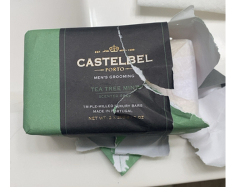 Castelbel Men's Grooming Triple-Milled Luxury Bars, Tea Tree Mint, 7 oz/200 g