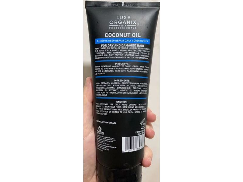 LuxeOrganix Premium Keratin Treatment Daily Conditioner, Coconut Oil, 7.1 fl oz/210 mL