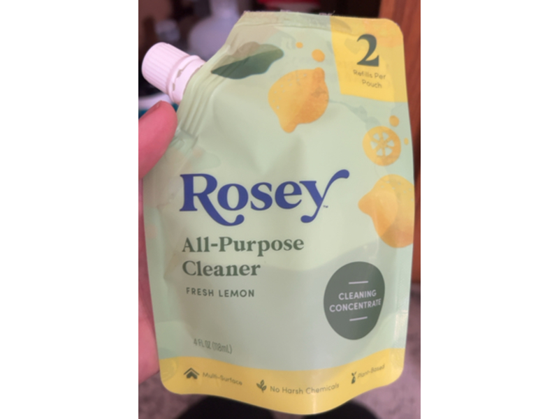Rosey Cleaning Concentrate All - Purpose Cleaner, Fresh Lemon, 4 fl oz/118 mL, Pack Of 2