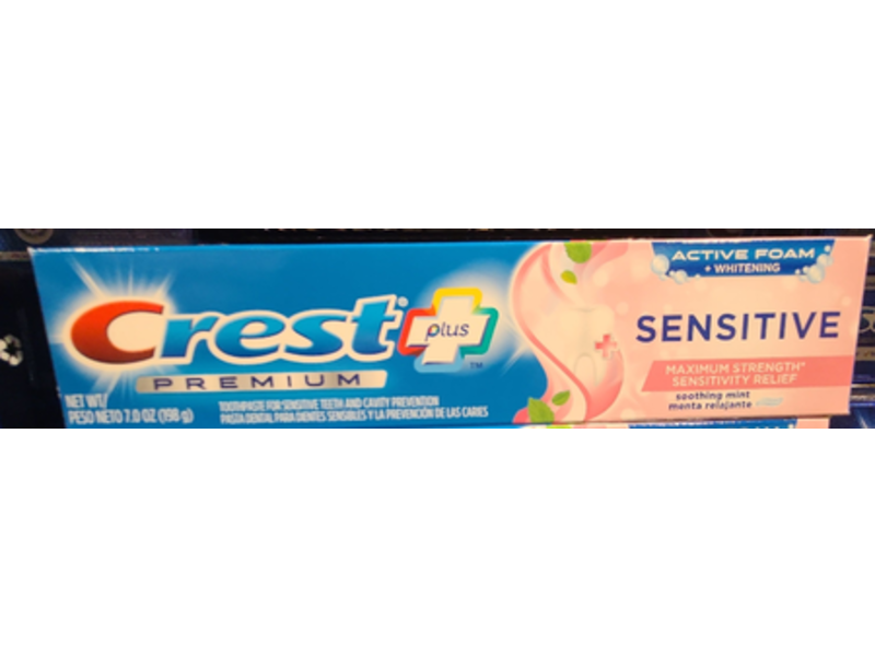 Crest Active Foam + Whitening Tooth Paste, Soothing Mint, 7.0 f oz/798 g