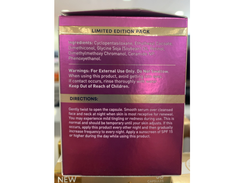 ROC Retinol Correxion Night Serum Capsules, Line Smoothing, 0.35 fl oz/10.5 mL, 30 Count