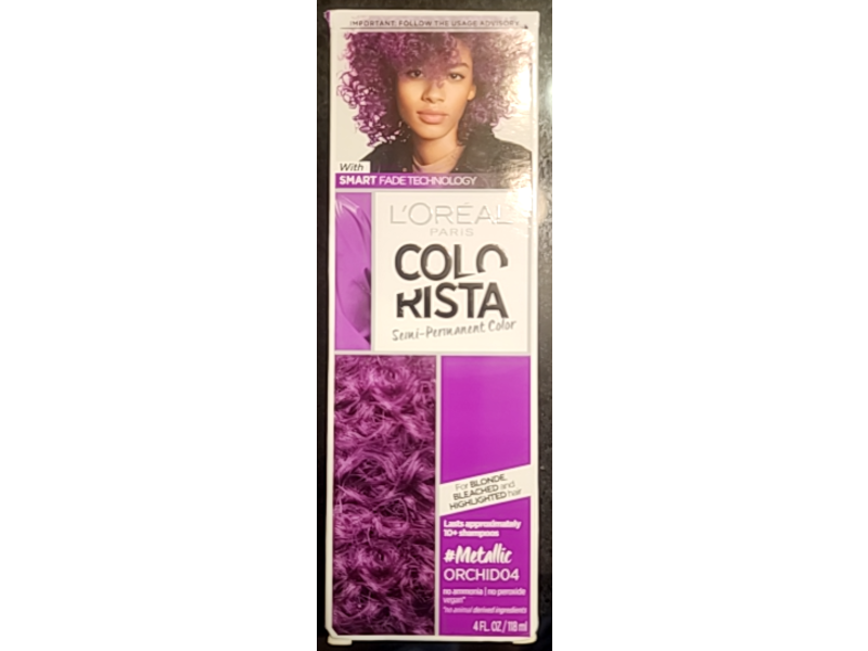 L'Oreal Paris Colorista Metallic Semi Permanent Hair Color, Metallic Metallic Orchid 04, 4 fl oz/118 mL